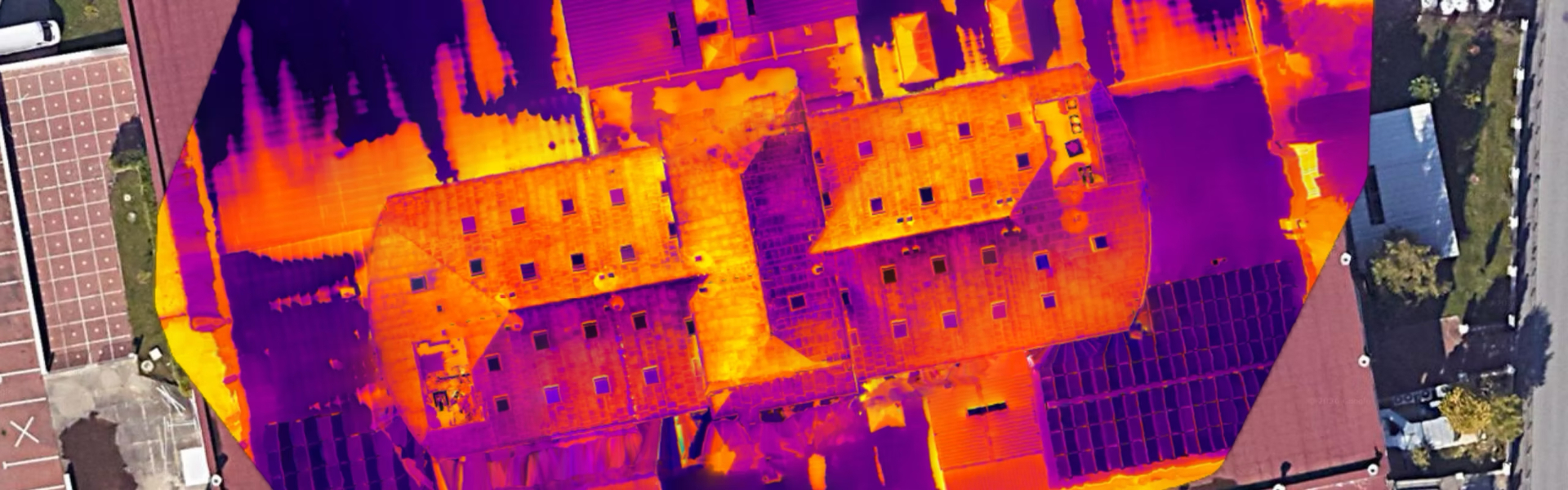 Large building with thermal imaging