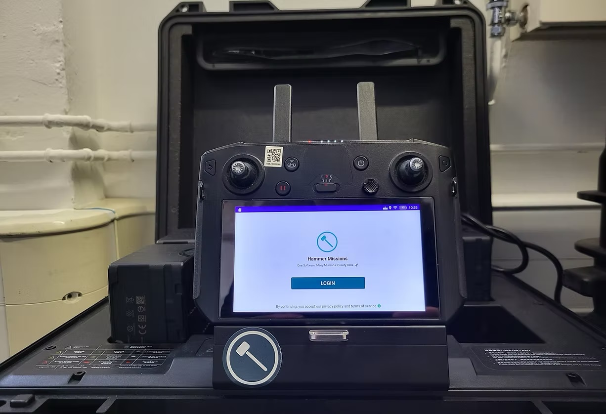 DJI Smart Controller running the Hammer Missions app